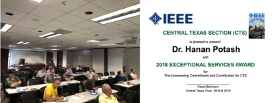 Hanan Potash receives the IEEE CTS's 2018 Exceptional Services Award