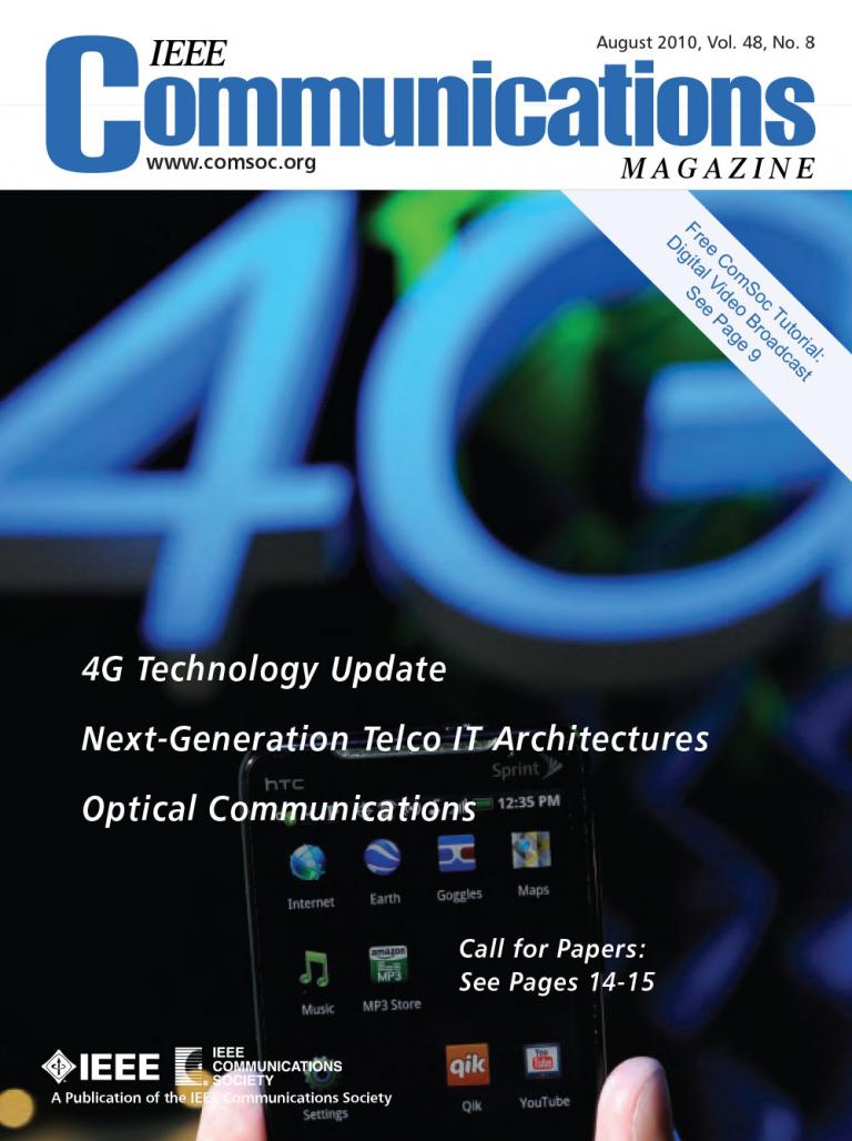 IEEE Communications Magazine August 2010 Cover